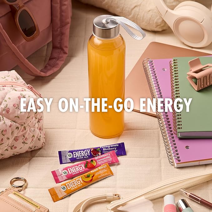 V8 Energy Peach Mango Energy Drink Powder, .10 oz Packet (120 Count)