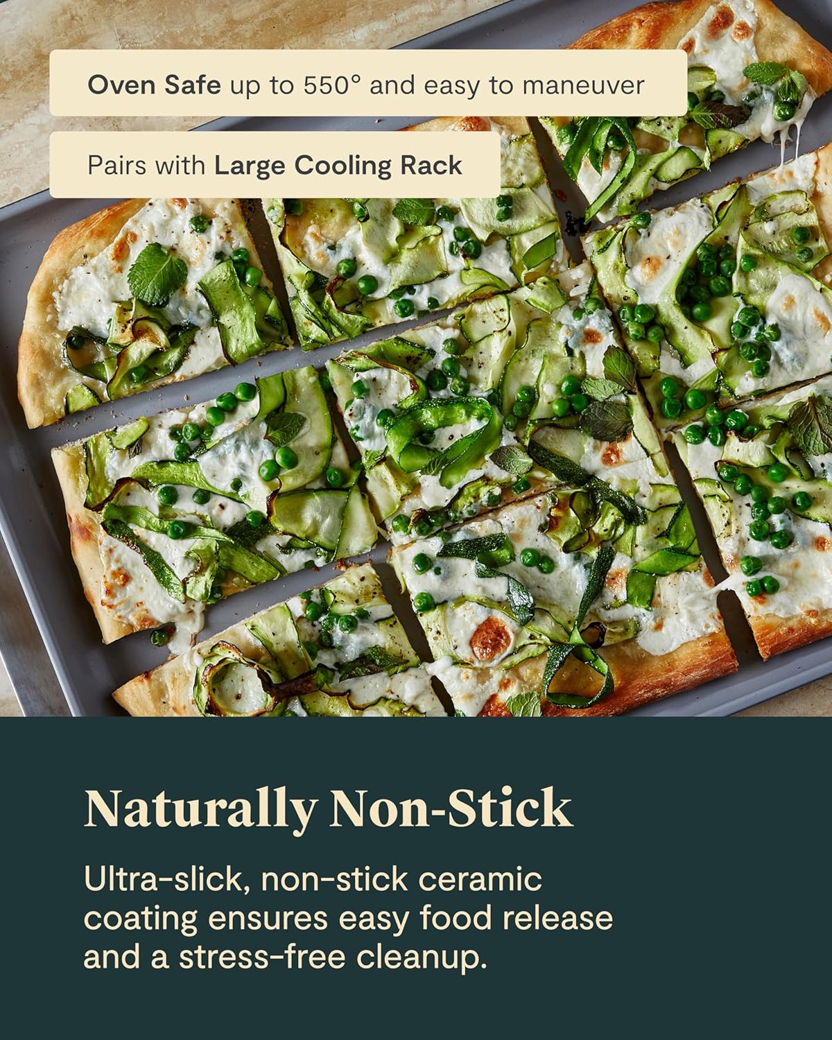 Caraway Non-Stick Ceramic Large Baking Sheet Duo - Naturally Slick Ceramic Coating - Non-Toxic, PTFE & PFOA Free - Perfect for Baking, Roasting, and More - Large (18" x 13") - Perracotta