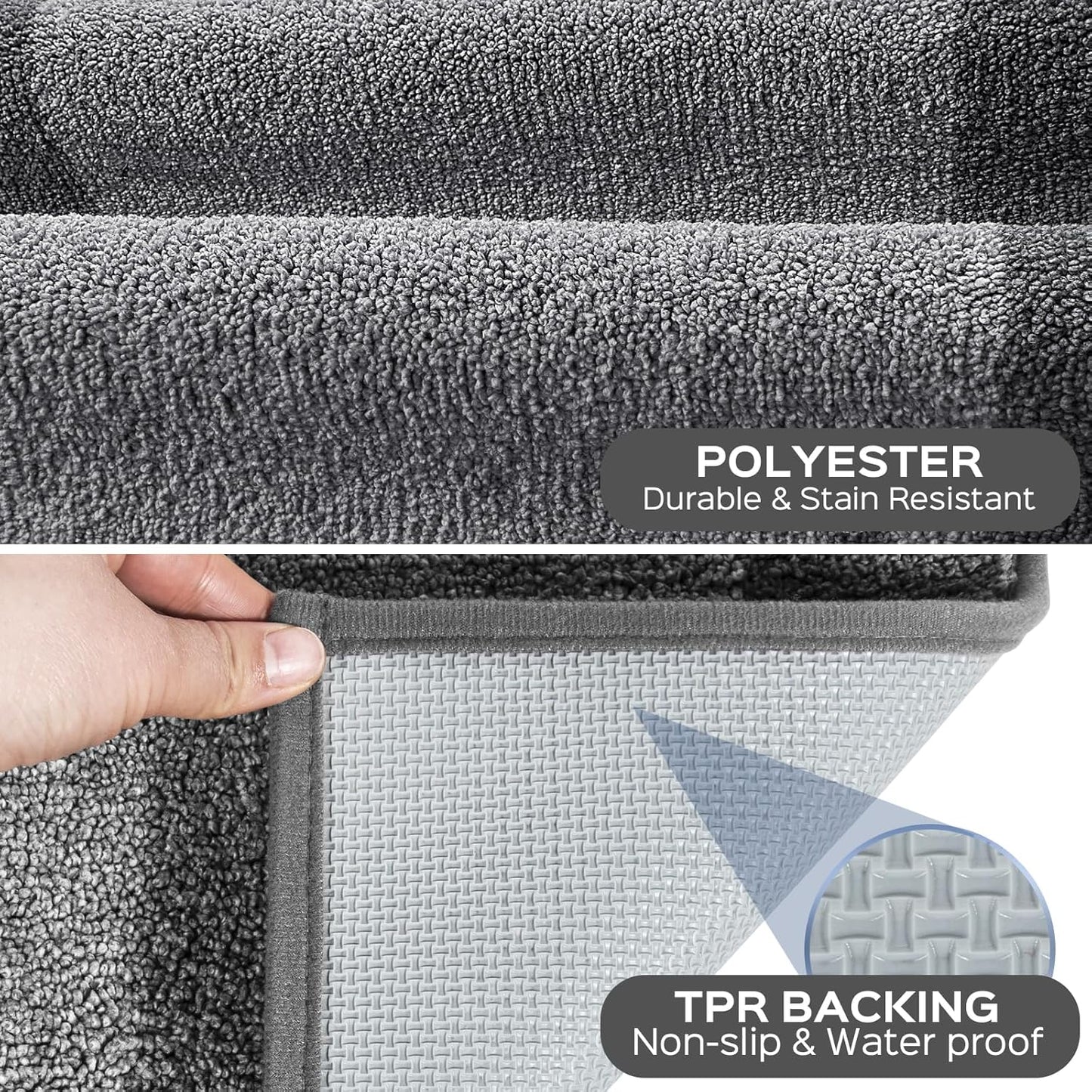 Machine Washable Kitchen Rug 24" x 70", Non Slip Kitchen Mat for Floor, Absorbent Entrance Runner Rug for Bedroom, Hallway, Bathroom, Door (Roll Packing)