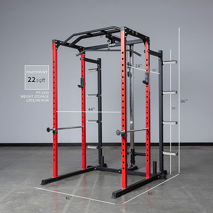 REP Fitness PR-1100 Power Rack - 700 lbs Rated Lifting Cage for Weight Training