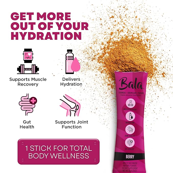 BALA Enzyme Hydration & Sugar-Free Drink Mix Powder - may contributes to overall wellness - Berry 0.25oz (30 Count)