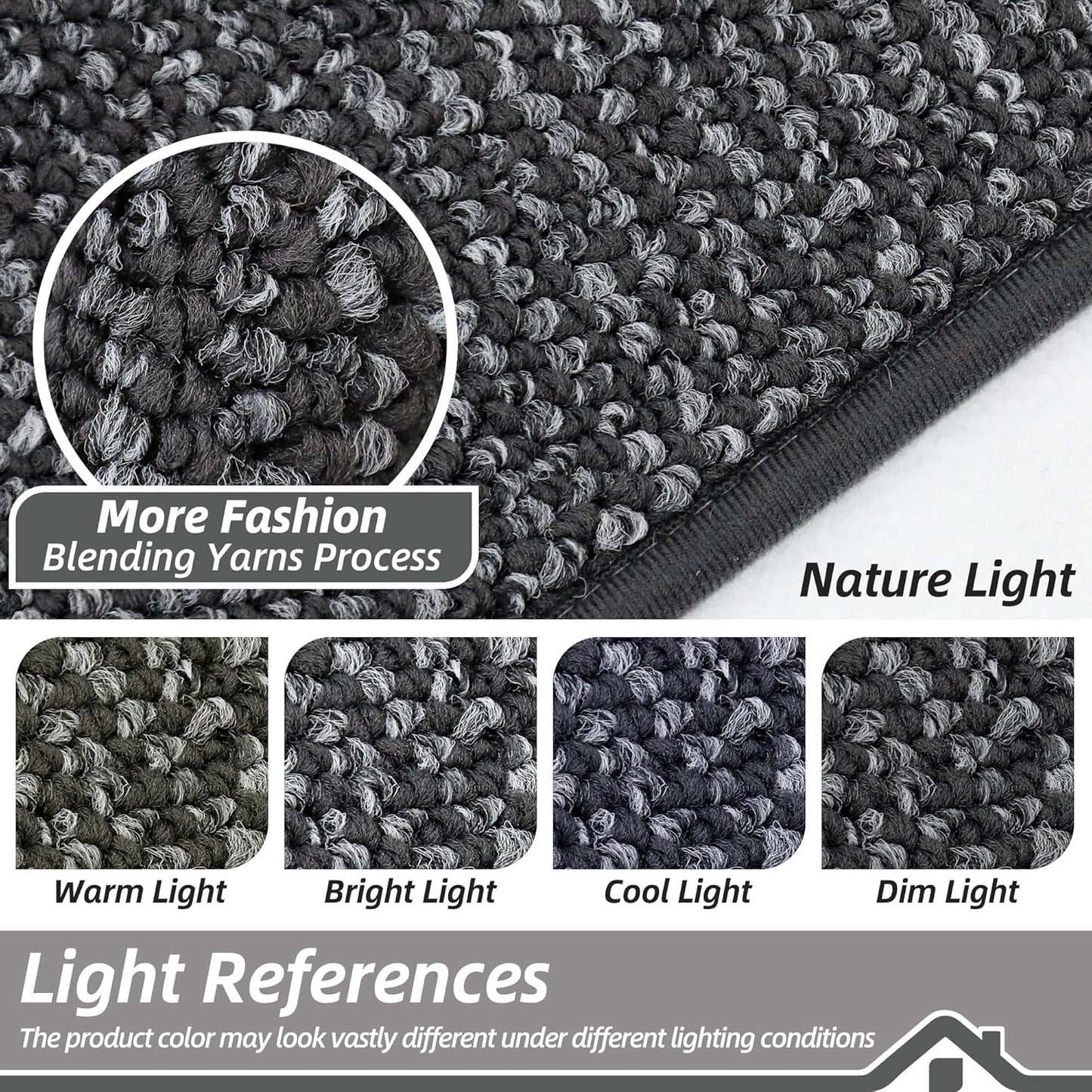 BEQHAUSE Kitchen Runner Rugs 20"x48", Non-Slip Kitchen Mats for Floor, Super Absorbent and Stain Resistant Kitchen Rug, Machine Washable Rugs for Kitchen, Hallway, Laundry & Sink, Charcoal