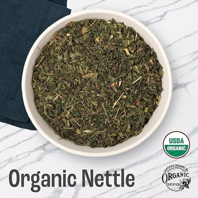 J MAC BOTANICALS Organic Nettle Leaf Herbal Tea - 16 oz (200+ Cups) Certified USDA Organic, Dried stinging nettle tea, 1 Pound Bulk Bag, Urtica dioica