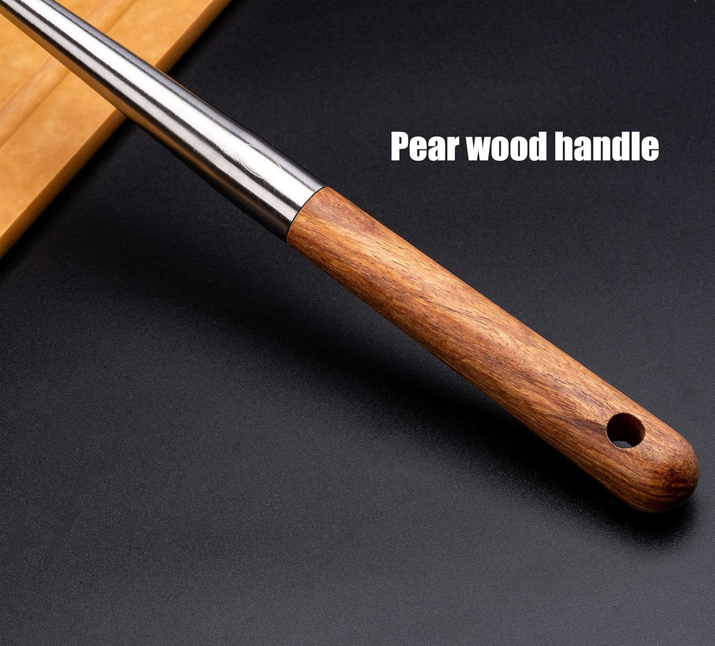 FJNATINH Solid 304 Stainless Steel Skimmer Slotted Spoon Colander Strainer Ladle for Cooking and Frying, Kitchen Utensils Wire Strainer Pasta Strainer Spoon