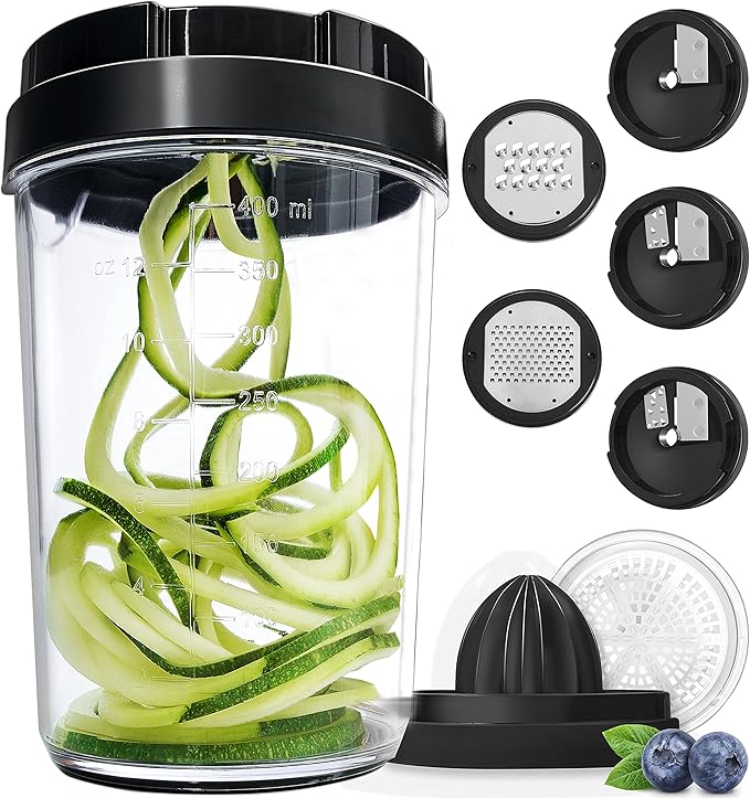 Fullstar Mandoline Slicer Spiralizer & Vegetable Slicer, Zucchini Noodle Maker, Onion & Food Chopper, Veggie Spiral Cutter & Grater (8 in 1)