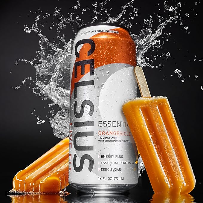 CELSIUS ESSENTIALS™ Sparkling Orangesicle, Sugar Free Performance Energy Drink, 16 Fl Oz (Pack of 12)