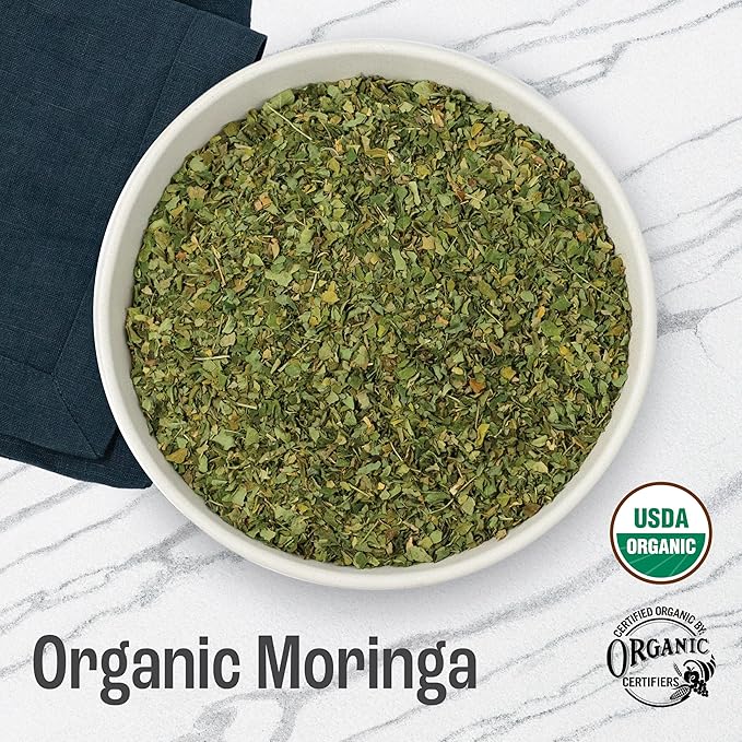 J MAC BOTANICALS Organic Moringa Leaf (16 oz) dried organic leaves from the Egyptian Nile Valley, malunggay leaves fresh