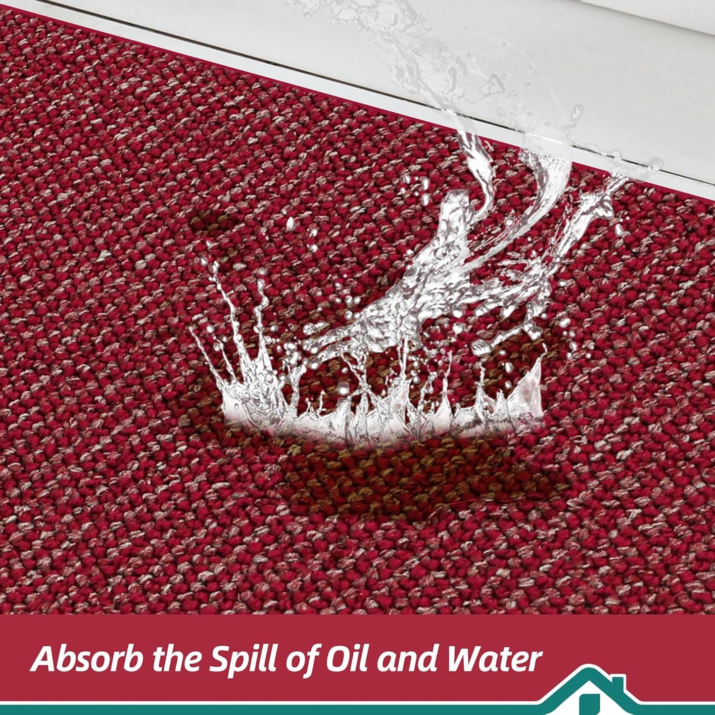 BEQHAUSE Kitchen Rugs and Mats 2PCS, Non-Slip Kitchen Mats for Floor, Absorbent and Stain Resistant Kitchen Runner, Machine Washable Rugs for Kitchen, Laundry & Sink, 24"x36"+24"x60", Red