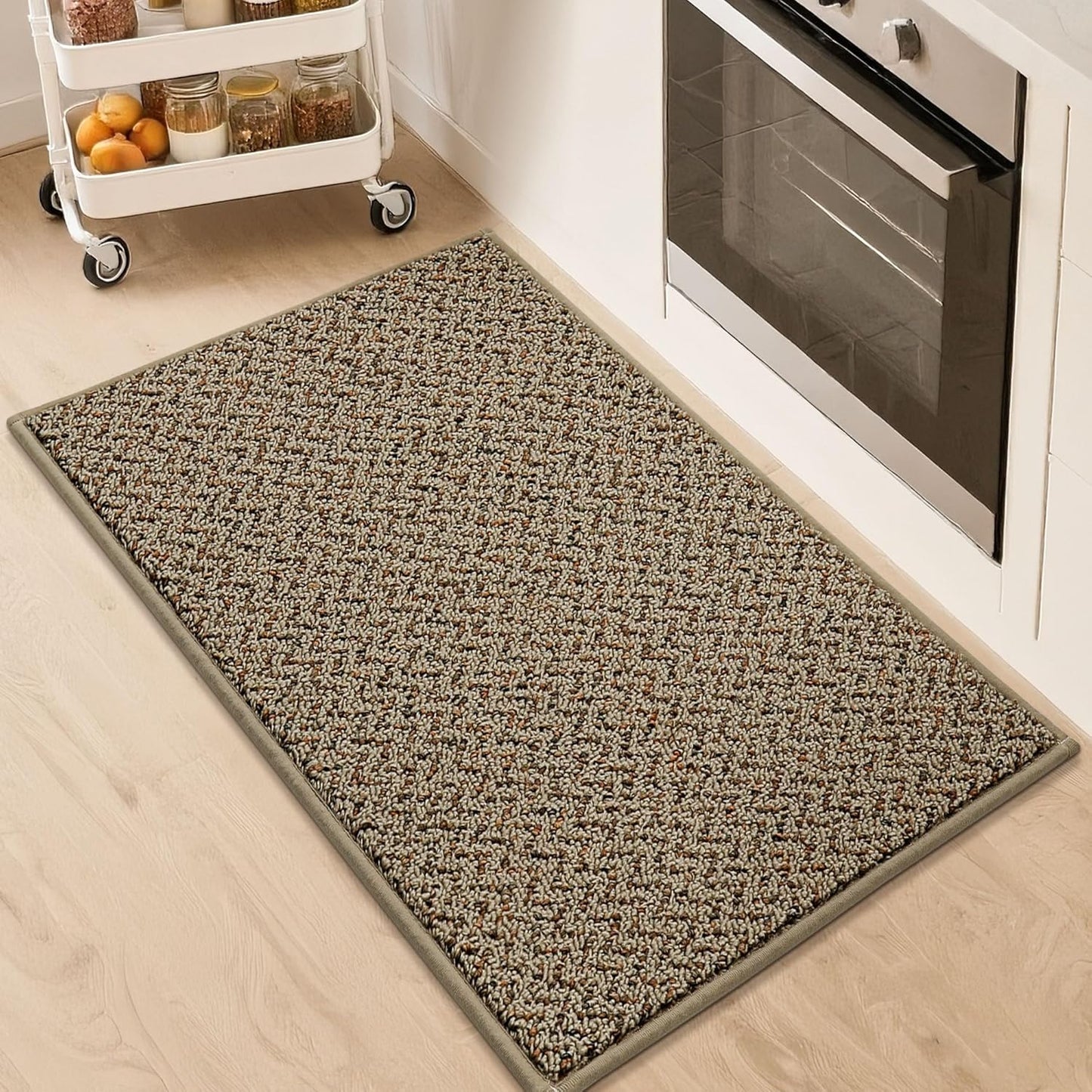 COSY HOMEER Kitchen Rugs 20"x32" Non-Slip Kitchen Mats for Floor Absorbent Stain Resistant Kitchen Floor Mat Machine Washable Rugs for Kitchen,Hallway,Sink,Taupe
