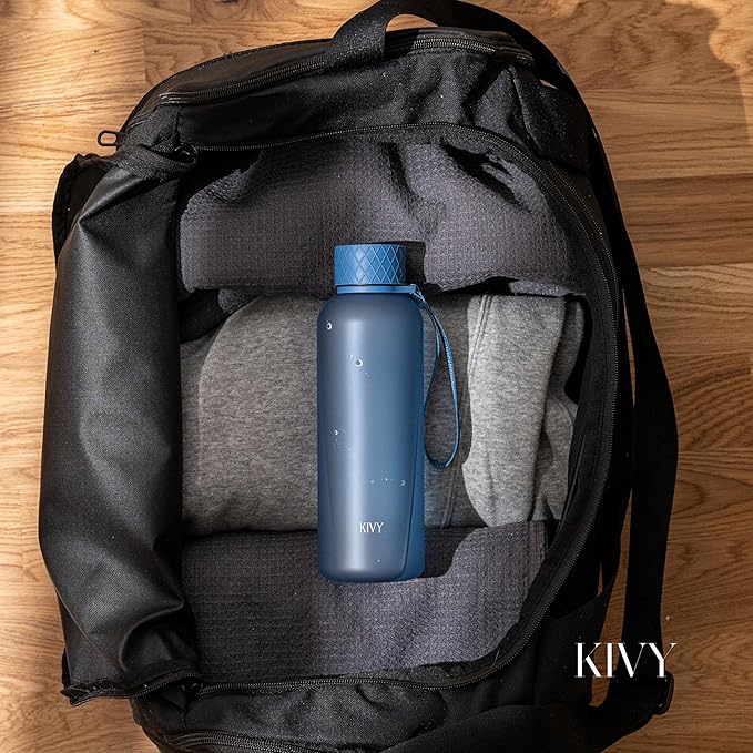 KIVY Slim Water Bottle 22oz [Lightweight & Shatterproof] - Small Drinking Waterbottle - Tritan Bottle Without Straw for School, Sport & Travel - Drinking Bottle Dishwasher Safe, BPA Free