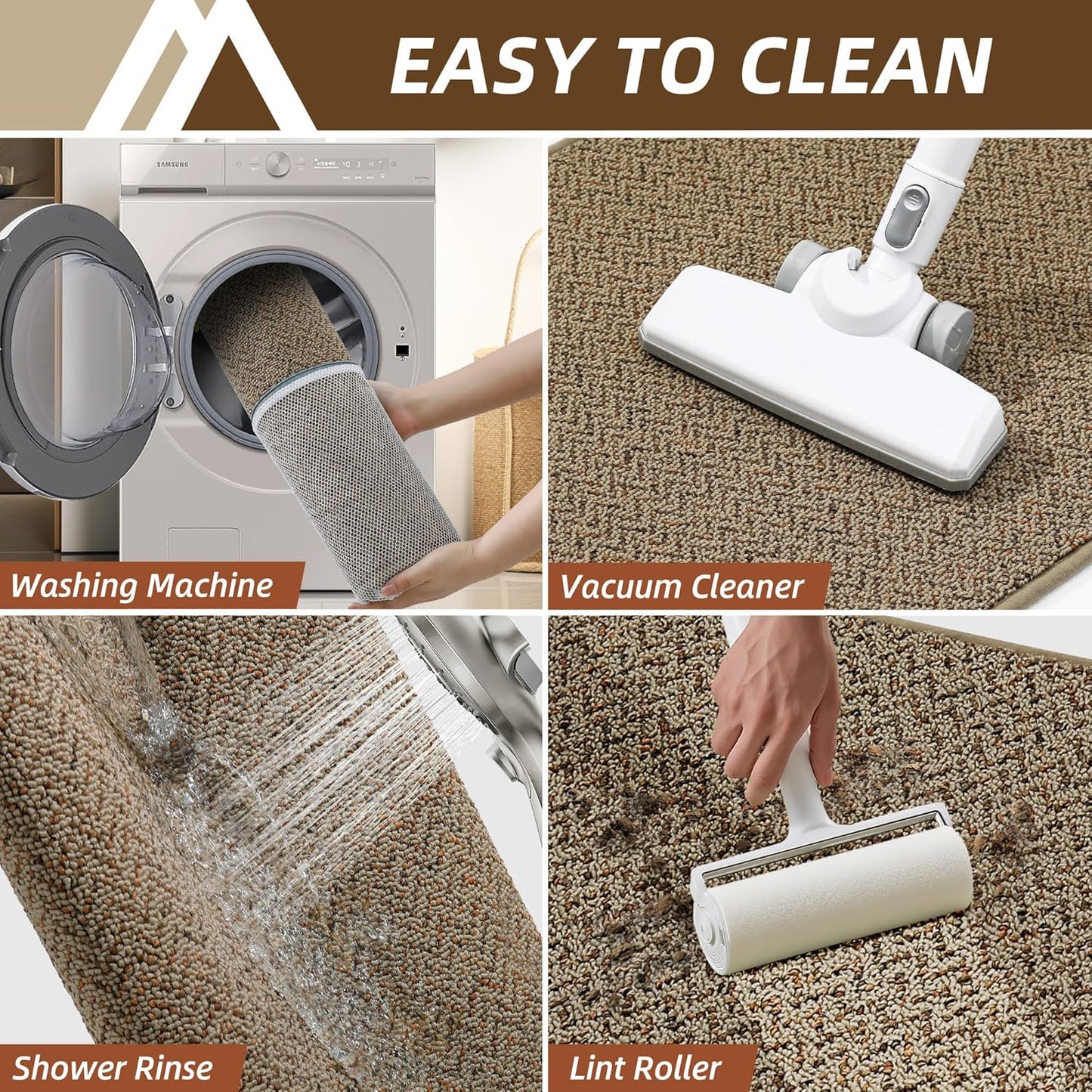 COSY HOMEER Kitchen Rugs Non Slip Washable 24"x36"+24"x60" Absorbent Kitchen Mats for Floor Stain Resistant Kitchen Runner Rug Sets of 2 Kitchen Floor Mats for Sink,Taupe