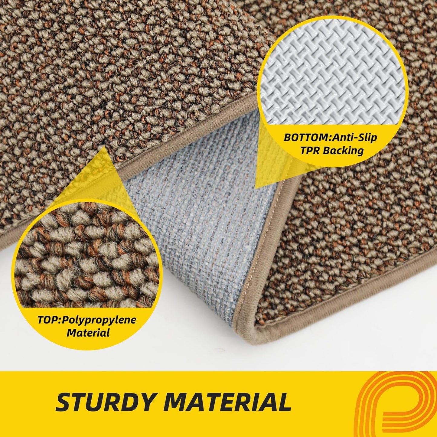 JSEI Dirt Trapper Door Mat 32"x48" Non-Slip Washable Entrance Mat, Dog Doormats, Absorbent & Fade-Resistant Floor Mats, Low Profile Welcome Mats for Entryway, Front Door, and Inside Entrance, Beige