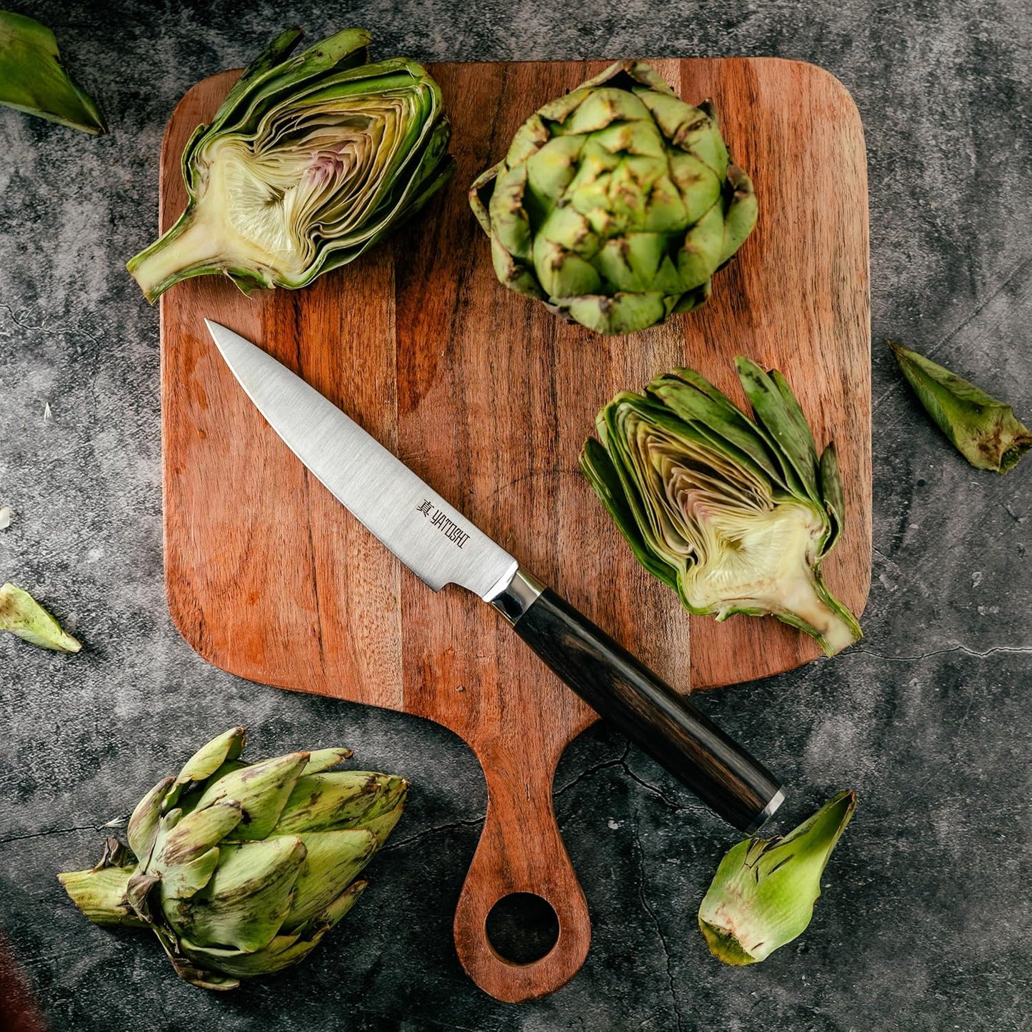 Yatoshi 9 Piece Block Set - Pro Kitchen Knife Set Ultra Sharp High Carbon Steel with Ergonomic Handle